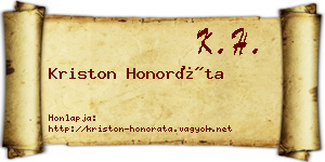 Kriston Honoráta névjegykártya
